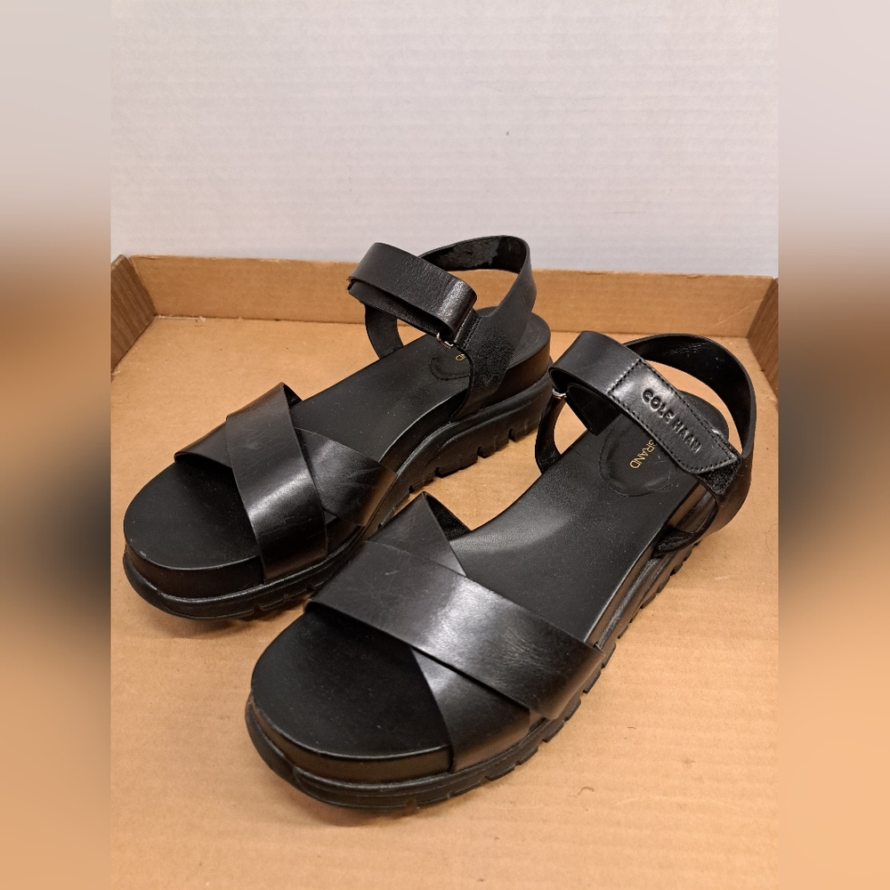 Cole Haan Zerøgrand Women's Black Criss Cross Sandals Size 9